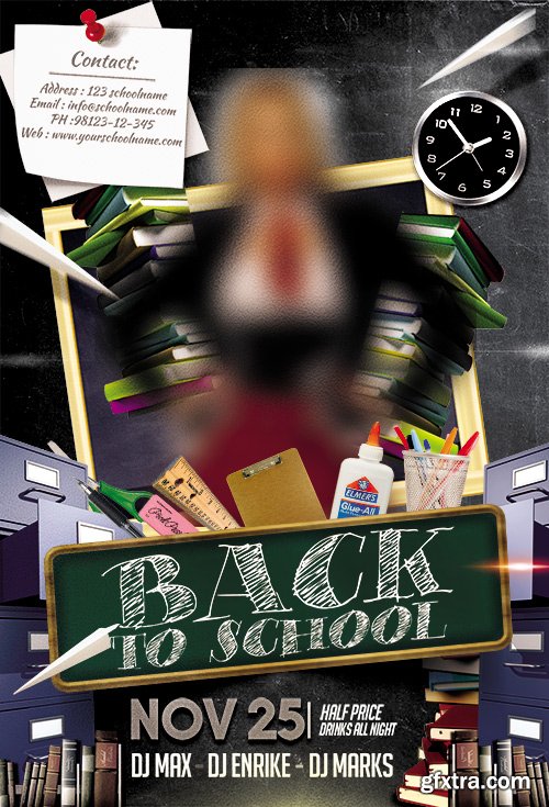 Back to School Flyer PSD Template + Facebook Cover