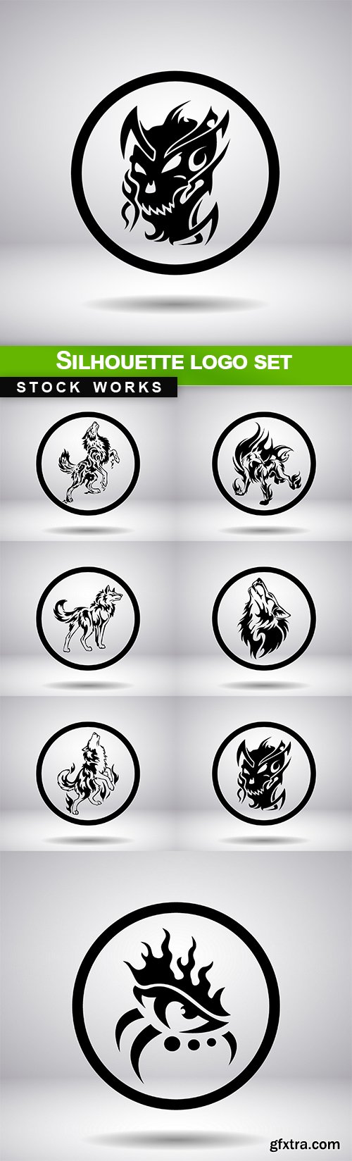 Silhouette logo set - 7 EPS