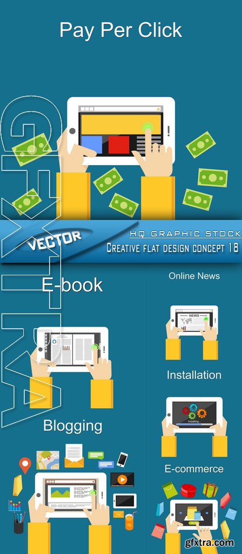 Stock Vector - Creative flat design concept 18