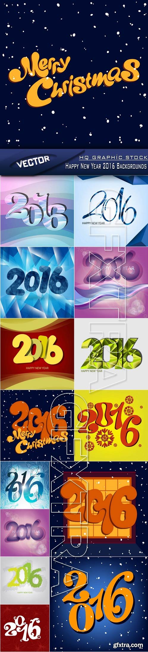 Stock Vector - Happy New Year 2016 Backgrounds