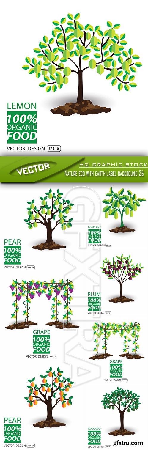 Stock Vector - Nature eco with earth label backround 26