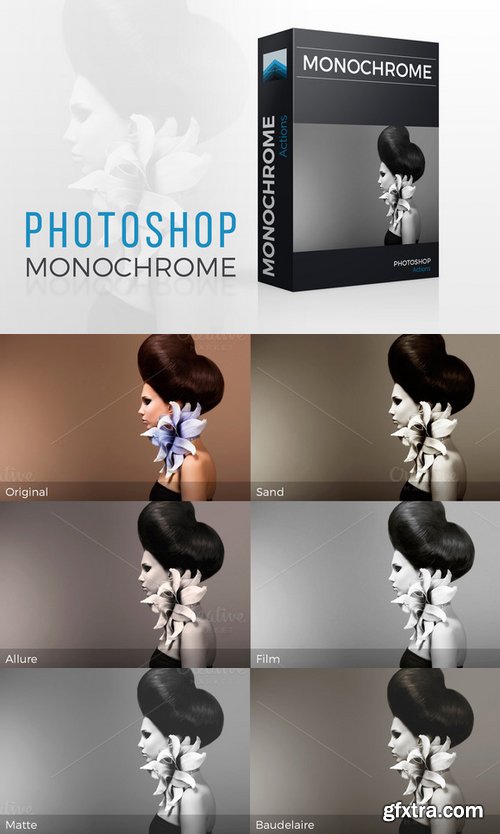 CM - Monochrome Photoshop actions set 348794