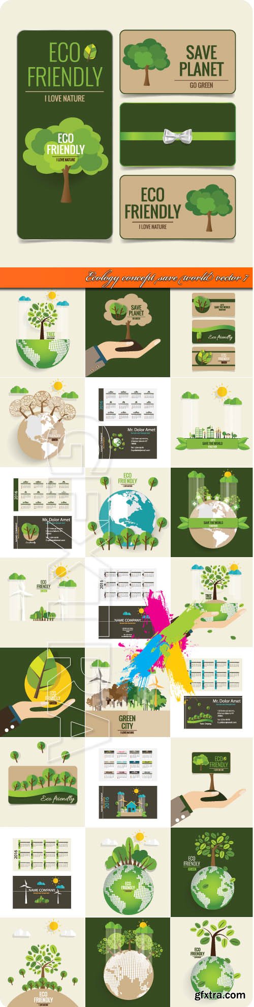 Ecology concept save world vector 7