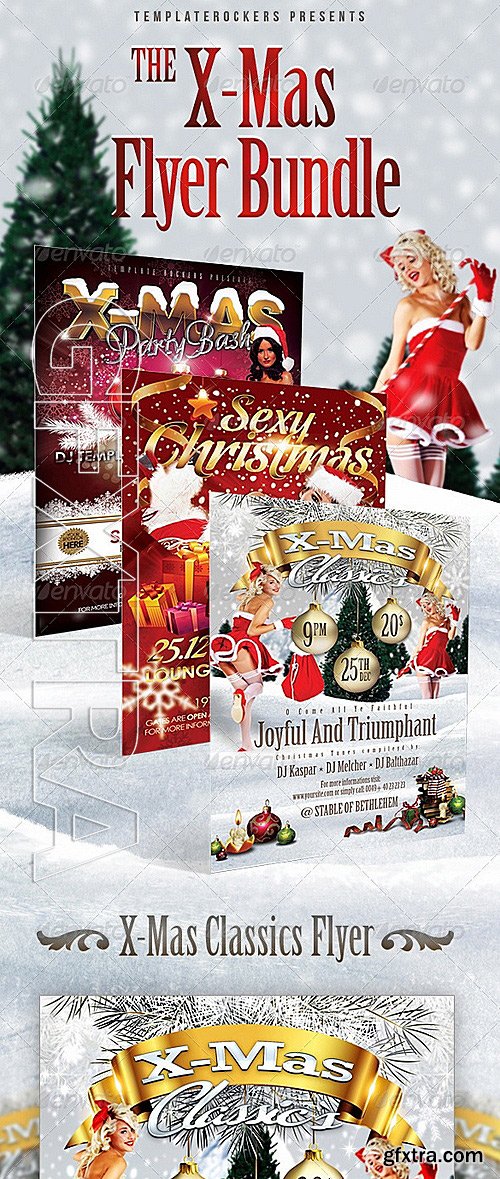 GraphicRiver - The X-Mas Flyer Bundle incl 3 Flyers 989511