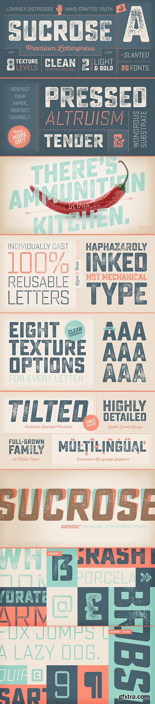 Sucrose - A Premium HR Letterpress Family with Hand-Crafted Texture