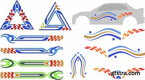 Collection of vector image sticker on car advertising 25 EPS