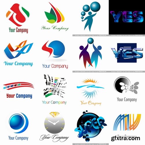 Collection picture vector logo illustration of the business campaign #11-25 EPS