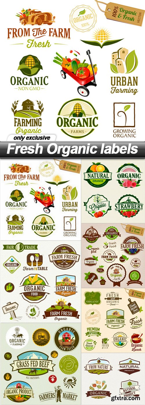 Fresh Organic labels - 7 EPS