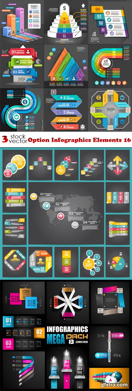 Vectors - Option Infographics Elements 16