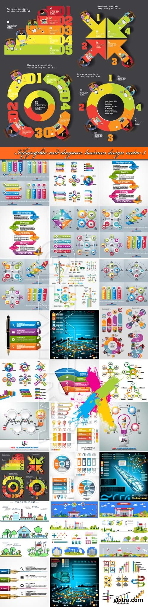 Infographic and diagram business design vector 3