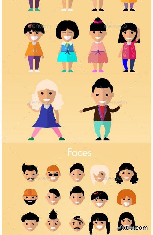 Graphicriver 25 Flat Characters Design Vector Pack 12212224