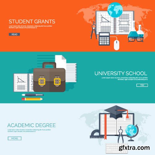 Templates banner flat design concept vector 33