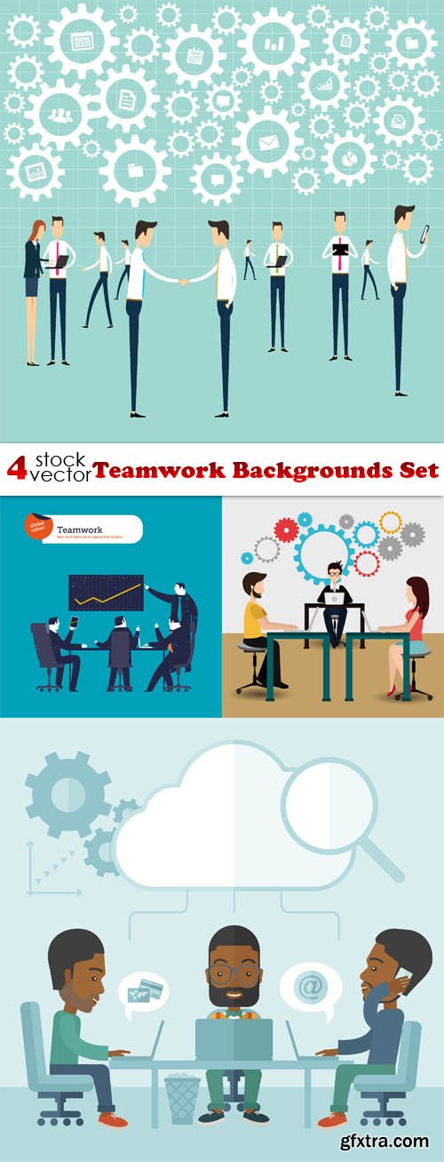 Vectors - Teamwork Backgrounds Set