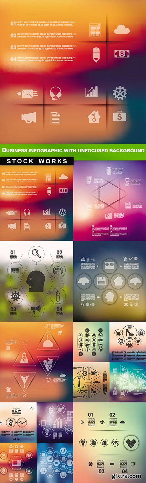 Business infographic with unfocused background - 8 EPS
