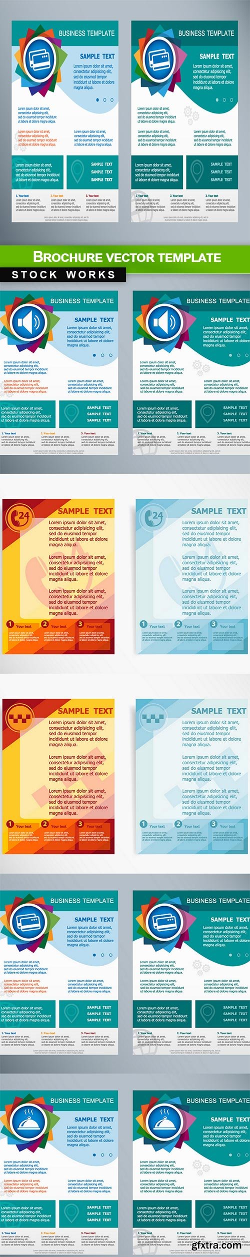 Brochure vector template - 5 EPS