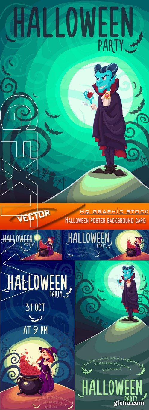 Stock Vector - Halloween poster background card