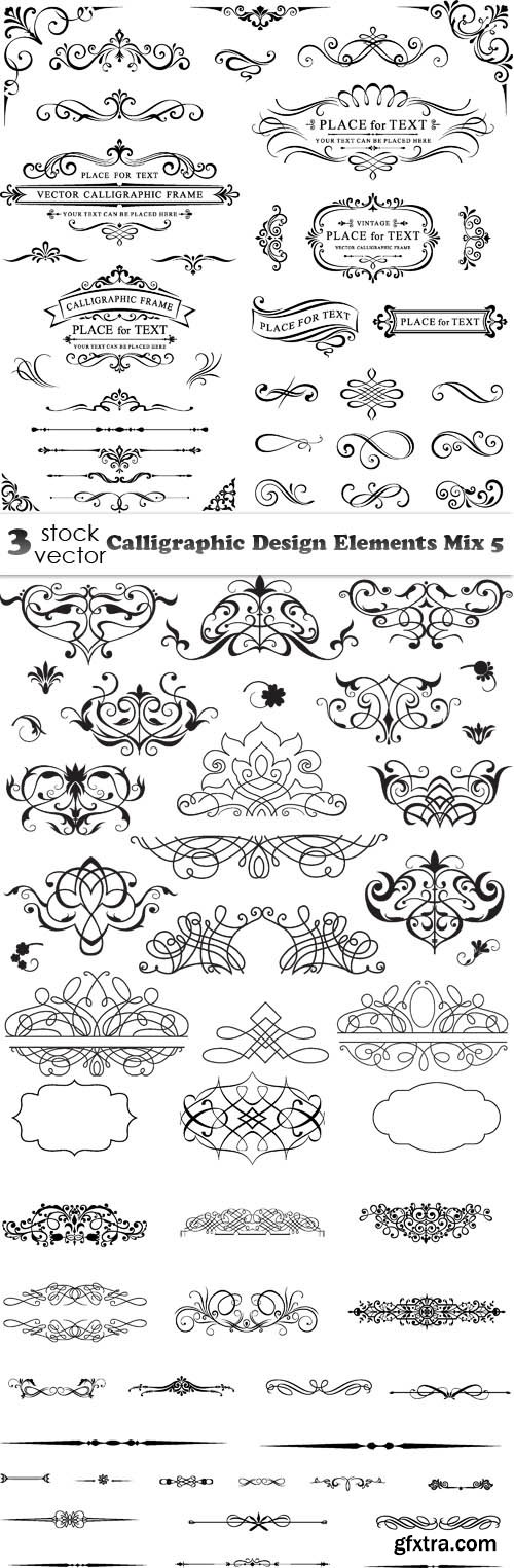 Vectors - Calligraphic Design Elements Mix 5