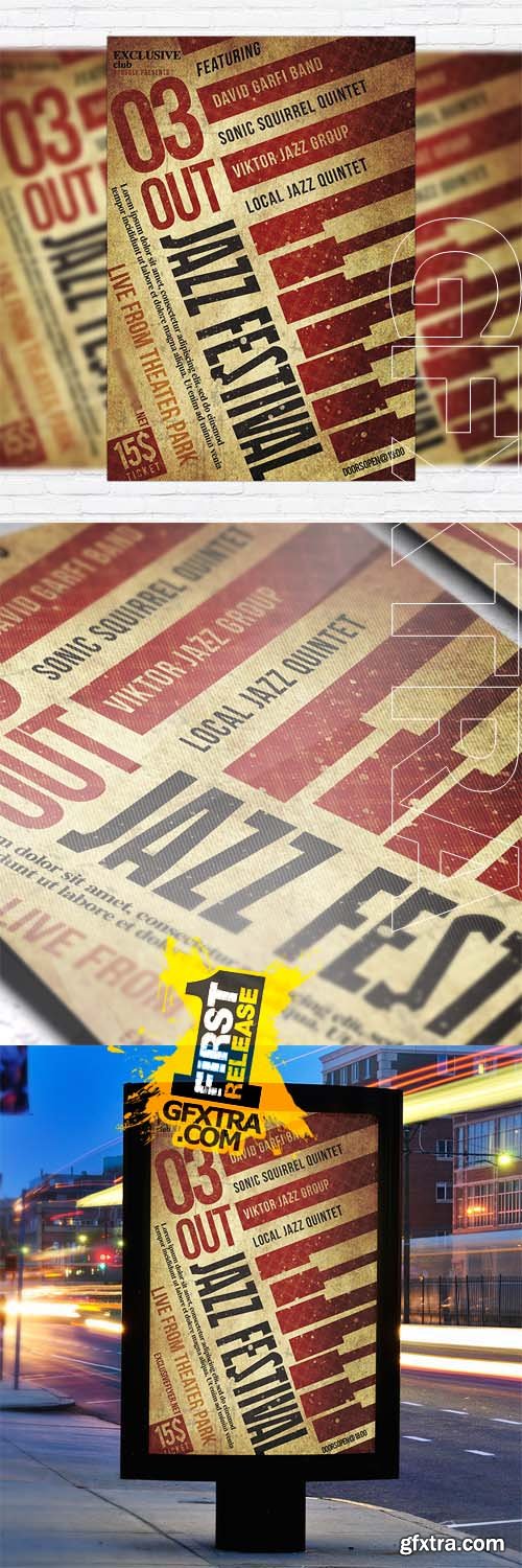 Jazz Festival Vol 2 - Flyer Template + Facebook Cover