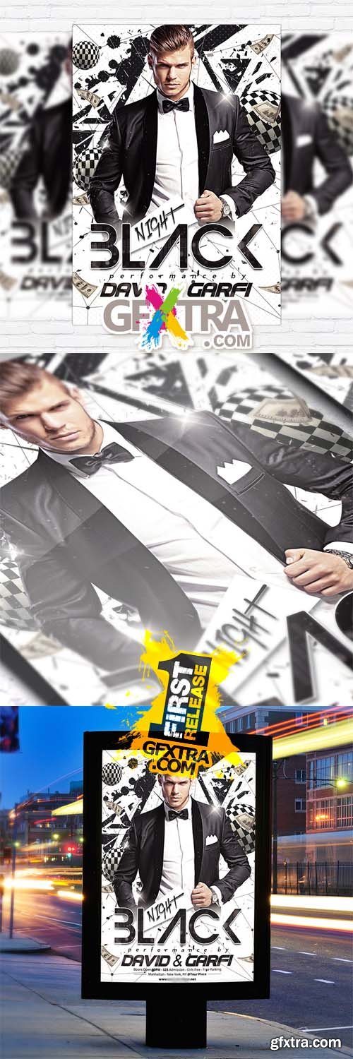 Black Night - Flyer Template + Facebook Cover