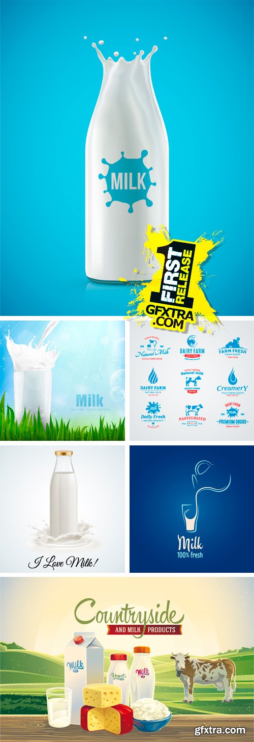 Amazing SS - Milk Design Elements, 25xEPS