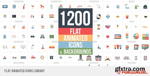 Videohive Flat Animated Icons Library 11453830