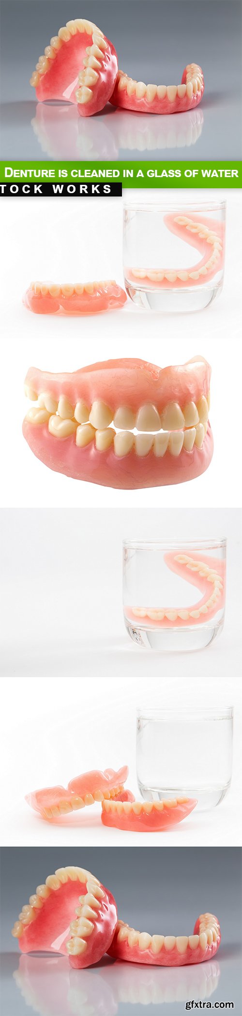 Denture is cleaned in a glass of water - 5 UHQ JPEG
