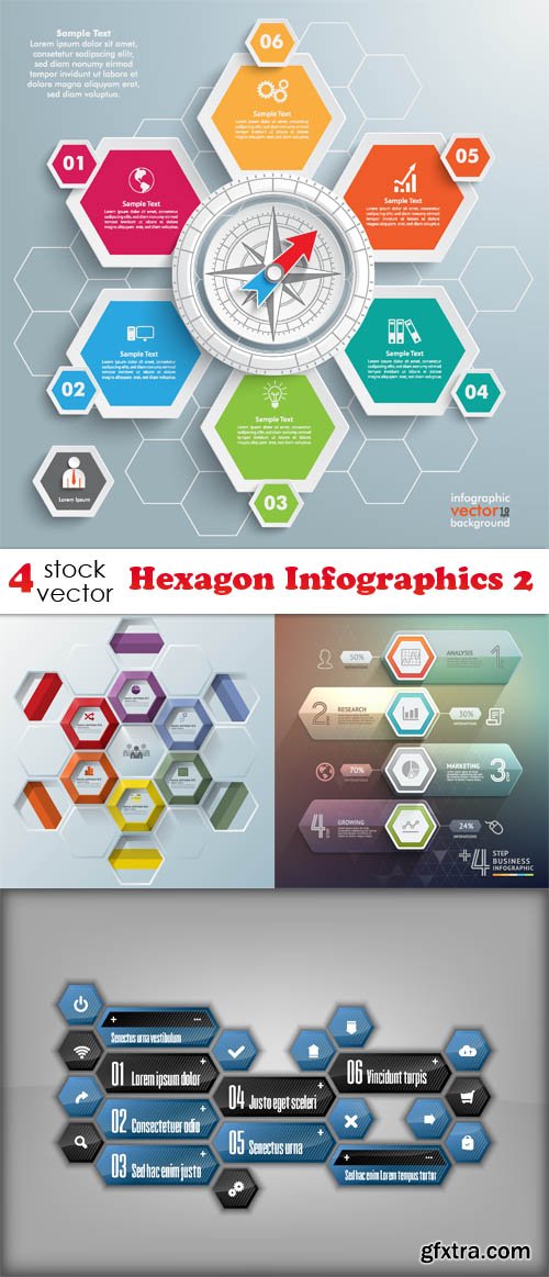 Vectors - Hexagon Infographics 2