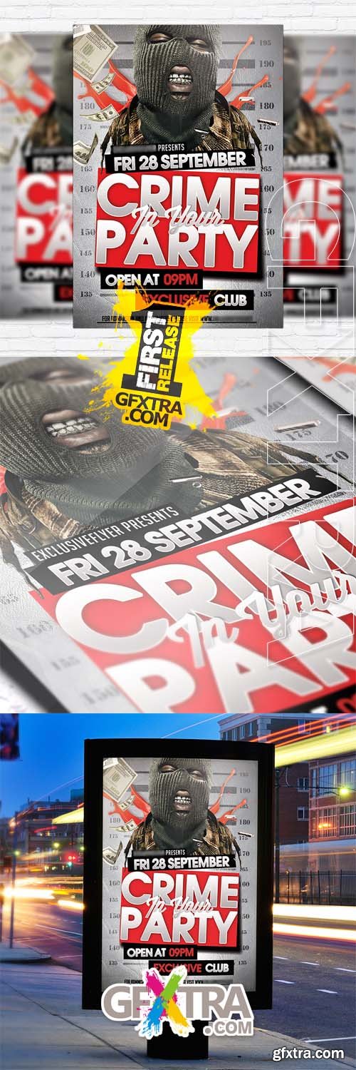 Crime Party - Flyer Template + Facebook Cover