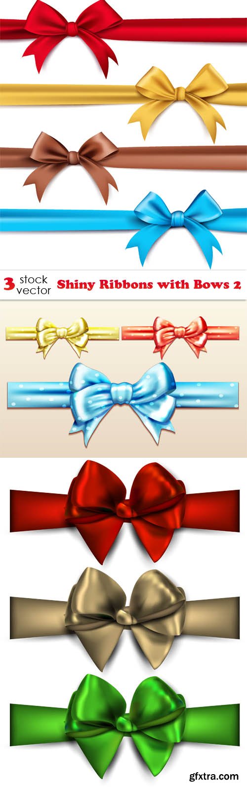 Vectors - Shiny Ribbons with Bows 2