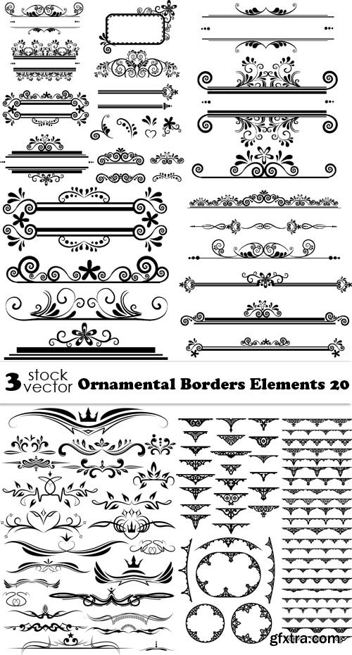 Vectors - Ornamental Borders Elements 20