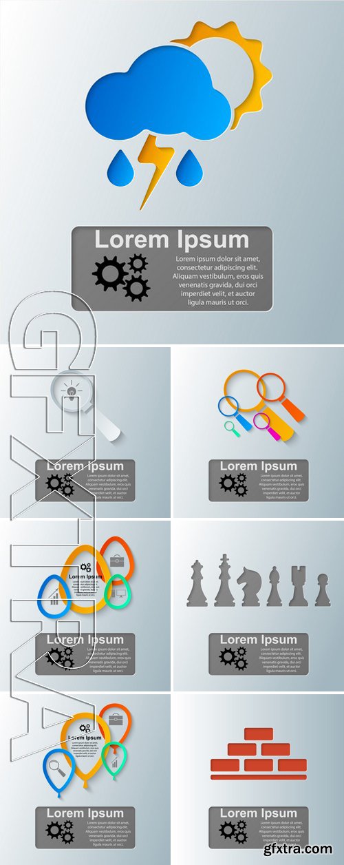 Stock Vectors - Different Sets Of Icons 2 Vector Infographic Icons