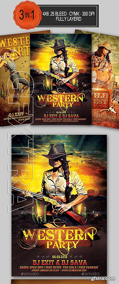 GraphicRiver - 3in1 Western Flyer Bundle 11631045