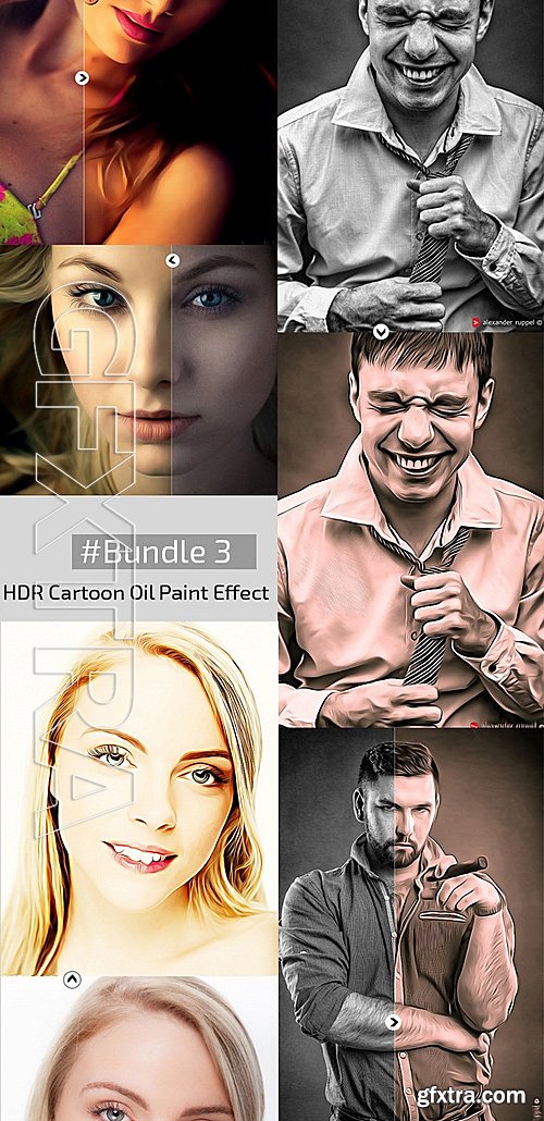 GraphicRiver - 4 in 1 Oil Painting Effects Bundle vol2 12580490
