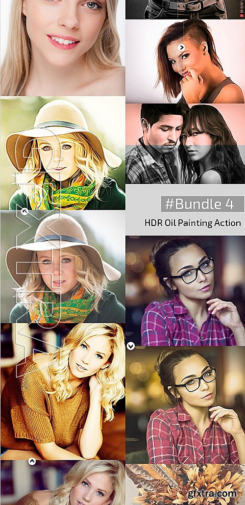 GraphicRiver - 4 in 1 Oil Painting Effects Bundle vol2 12580490