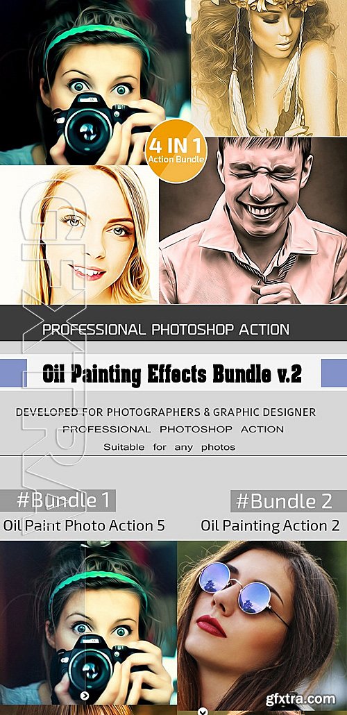 GraphicRiver - 4 in 1 Oil Painting Effects Bundle vol2 12580490