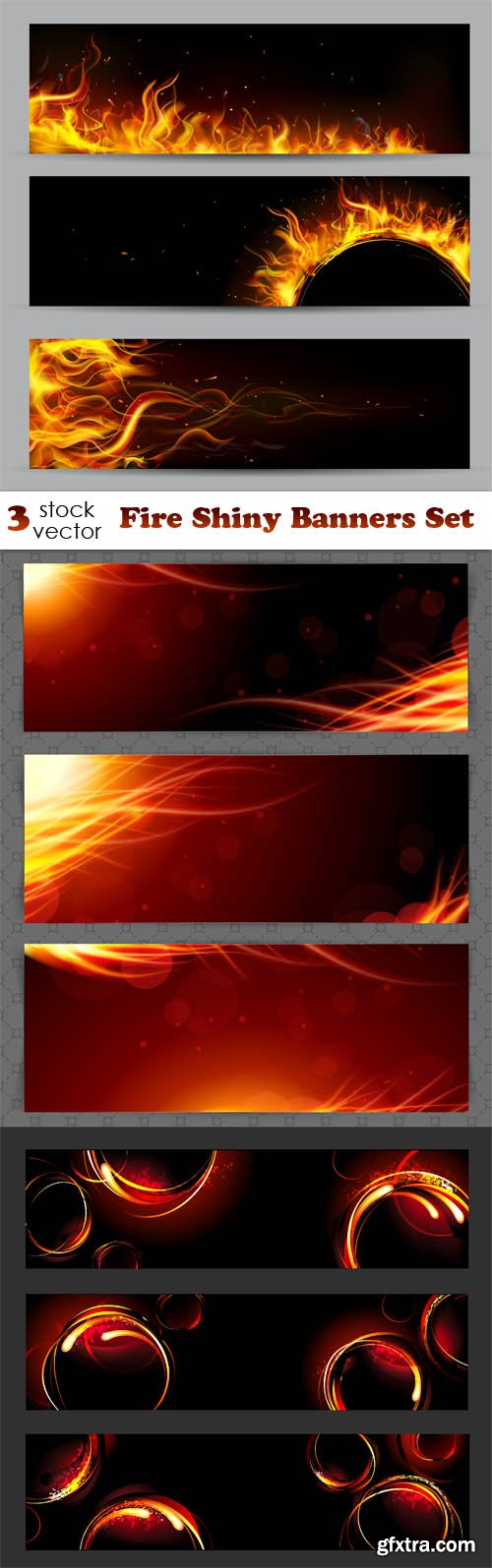 Vectors - Fire Shiny Banners Set