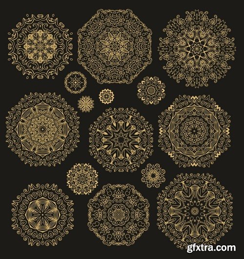 Collection of vector image calligraphic elements vintage design element a background #12-25 EPS