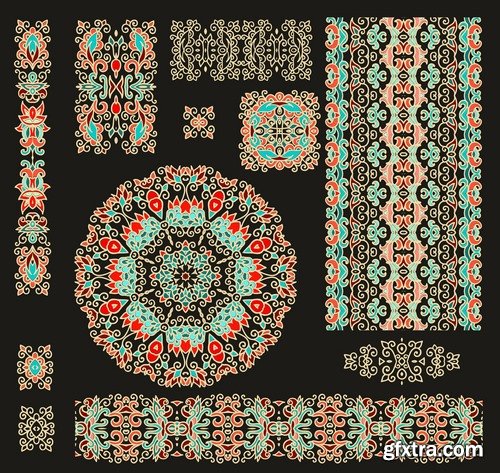 Collection of vector image calligraphic elements vintage design element a background #12-25 EPS