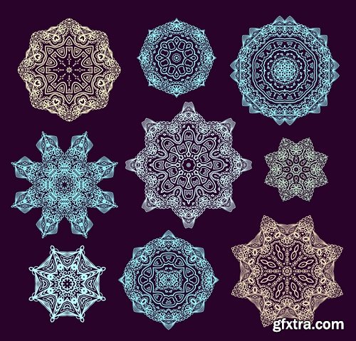 Collection of vector image calligraphic elements vintage design element a background #12-25 EPS