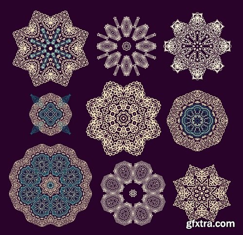 Collection of vector image calligraphic elements vintage design element a background #12-25 EPS