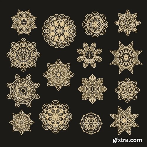 Collection of vector image calligraphic elements vintage design element a background #12-25 EPS