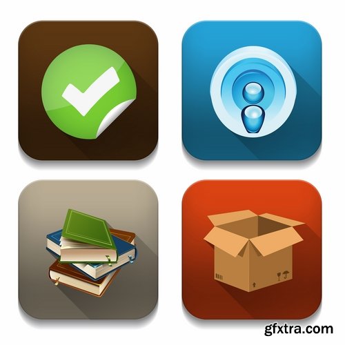 Collection of vector image various flat icons on various subjects #8-25 Eps