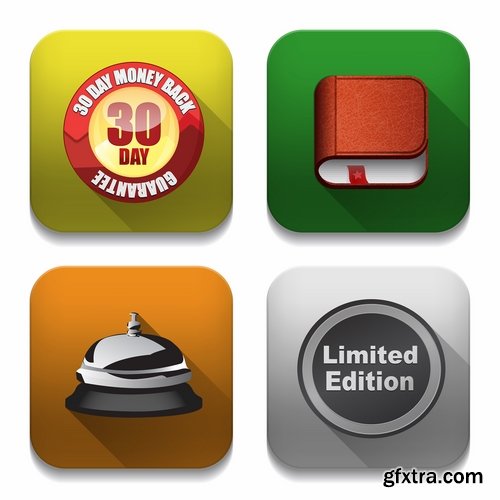 Collection of vector image various flat icons on various subjects #8-25 Eps