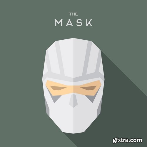 Collection of vector image mask superhero #2-25 EPS
