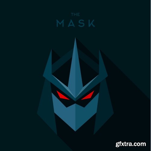 Collection of vector image mask superhero #2-25 EPS