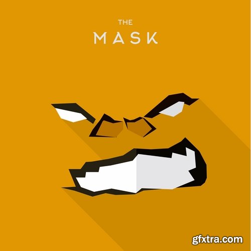 Collection of vector image mask superhero #2-25 EPS
