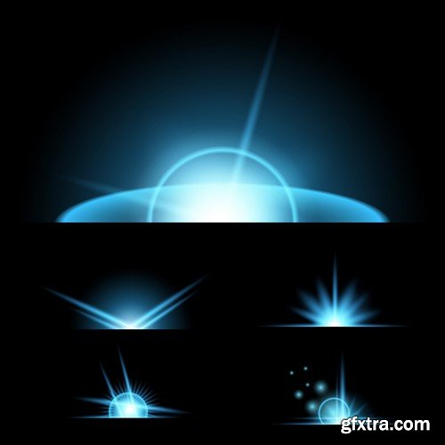 Stock Vectors - Vector set of glow light effect stars bursts with sparkles, 25xEPS