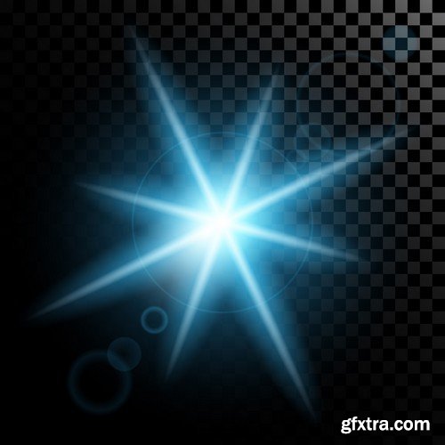 Stock Vectors - Vector set of glow light effect stars bursts with sparkles, 25xEPS