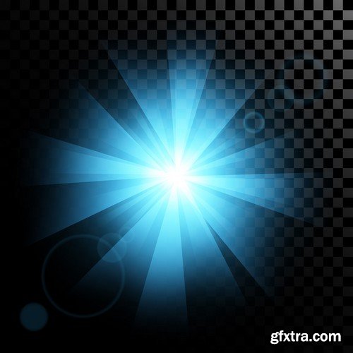 Stock Vectors - Vector set of glow light effect stars bursts with sparkles, 25xEPS