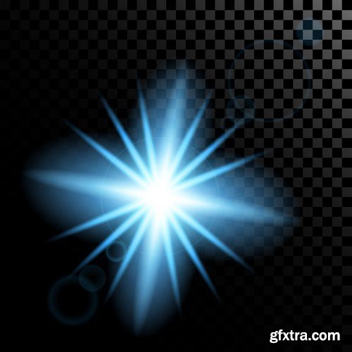 Stock Vectors - Vector set of glow light effect stars bursts with sparkles, 25xEPS